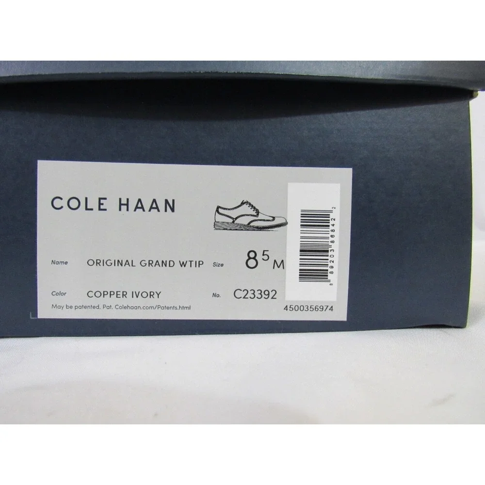 Cole‎ Haan Copper Ivory Wingtip Sz 8.5 M  Leather Lace Up Grand Os $132